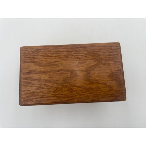 Vintage Wooden Hinged Storage Box Dovetail Joints For Keepsakes Trinket Recipes - Picture 2 of 10